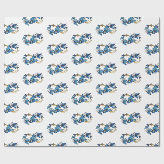 Symbol Infinity of Blue Morpho Butterflies Geschenkpapier (Flach)