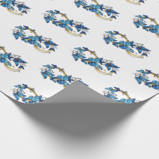 Symbol Infinity of Blue Morpho Butterflies Geschenkpapier (Ecke)