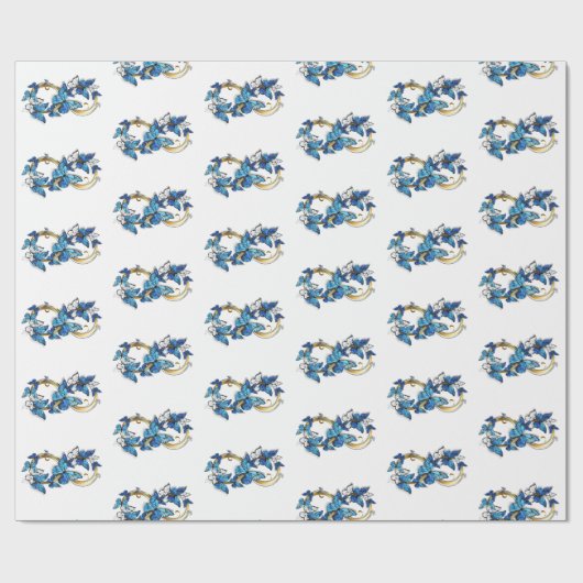 Symbol Infinity of Blue Morpho Butterflies Geschenkpapier (Flach)