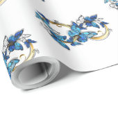 Symbol Infinity of Blue Morpho Butterflies Geschenkpapier (Rolleneckpunkt)