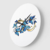 Symbol Infinity of Blue Morpho Butterflies Große Wanduhr (Winkel)