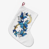 Symbol Infinity of Blue Morpho Butterflies Großer Weihnachtsstrumpf (Vorderansicht (hängend))