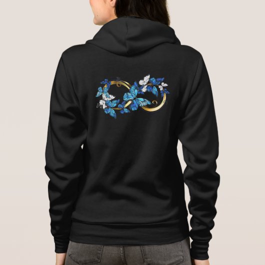 Symbol Infinity of Blue Morpho Butterflies Hoodie (Rückseite)