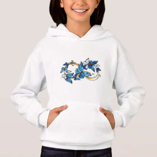 Symbol Infinity of Blue Morpho Butterflies Hoodie (Vorderseite)