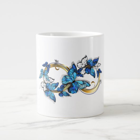 Symbol Infinity of Blue Morpho Butterflies Jumbo-Tasse (Vorderseite)