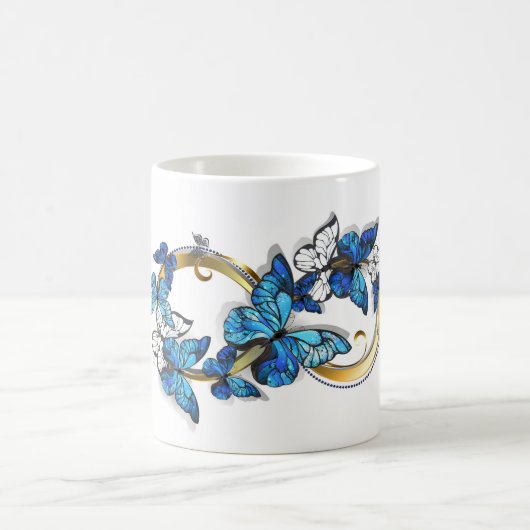 Symbol Infinity of Blue Morpho Butterflies Kaffeetasse (Mittel)