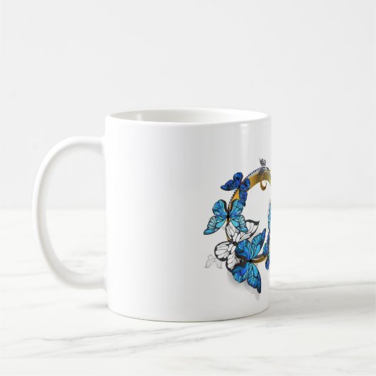 Symbol Infinity of Blue Morpho Butterflies Kaffeetasse (Links)