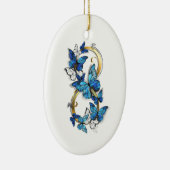Symbol Infinity of Blue Morpho Butterflies Keramik Ornament (Rechts)