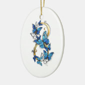 Symbol Infinity of Blue Morpho Butterflies Keramik Ornament (Links)