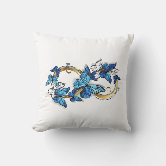 Symbol Infinity of Blue Morpho Butterflies Kissen (Vorderseite)