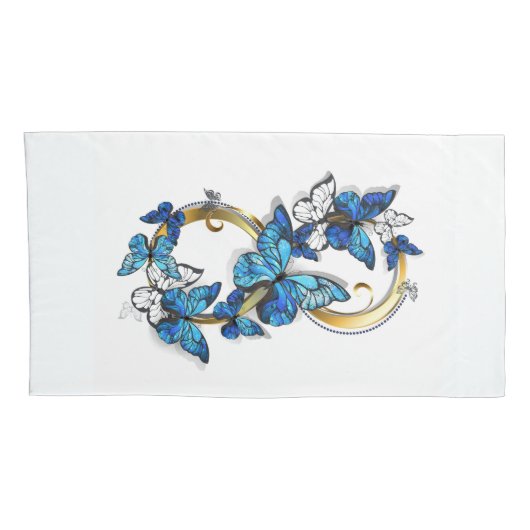 Symbol Infinity of Blue Morpho Butterflies Kissenbezug (Rückseite-Rechts)