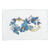 Symbol Infinity of Blue Morpho Butterflies Kissenbezug (Vorderseite-Rechts)
