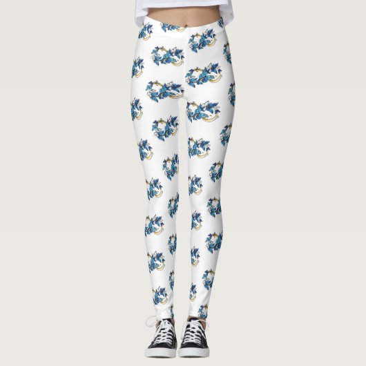 Symbol Infinity of Blue Morpho Butterflies Leggings (Vorderseite)