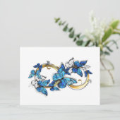 Symbol Infinity of Blue Morpho Butterflies Menükarte (Stehend Vorderseite)