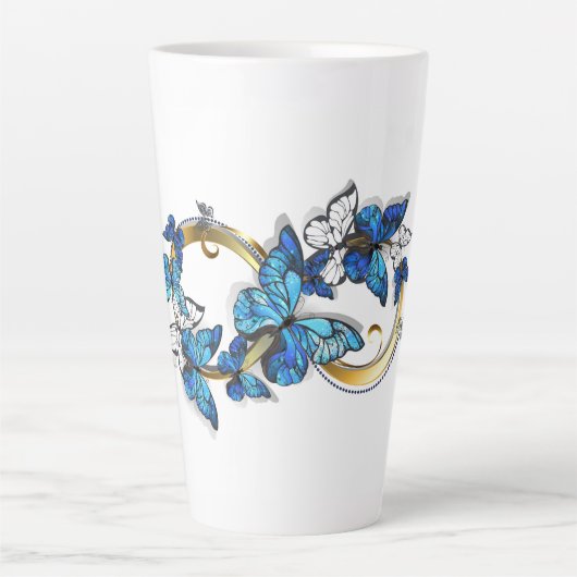 Symbol Infinity of Blue Morpho Butterflies Milchtasse (Vorderseite)