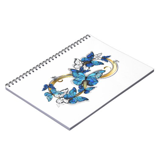 Symbol Infinity of Blue Morpho Butterflies Notizblock (Linke Seite)