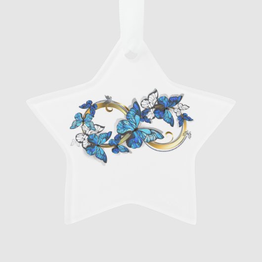 Symbol Infinity of Blue Morpho Butterflies Ornament (Vorderseite)