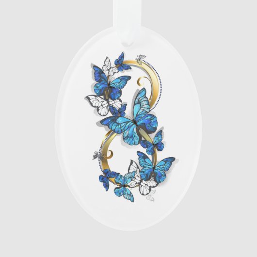 Symbol Infinity of Blue Morpho Butterflies Ornament (Vorderseite)