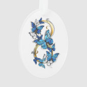 Symbol Infinity of Blue Morpho Butterflies Ornament (Rückseite)