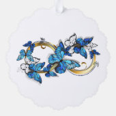 Symbol Infinity of Blue Morpho Butterflies Ornament Karte (Rückseite)