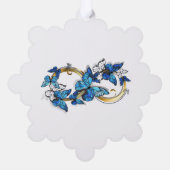Symbol Infinity of Blue Morpho Butterflies Ornament Karte (Rückseite)