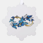 Symbol Infinity of Blue Morpho Butterflies Ornament Karte (Rückseite)