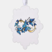Symbol Infinity of Blue Morpho Butterflies Ornament Karte (Linke Ecke)