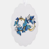Symbol Infinity of Blue Morpho Butterflies Ornament Karte (Rechts)