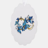 Symbol Infinity of Blue Morpho Butterflies Ornament Karte (Rechts)