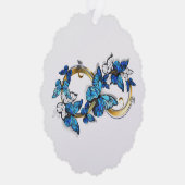 Symbol Infinity of Blue Morpho Butterflies Ornament Karte (Rechts)