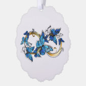 Symbol Infinity of Blue Morpho Butterflies Ornament Karte (Links)