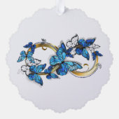 Symbol Infinity of Blue Morpho Butterflies Ornament Karte (Rückseite)
