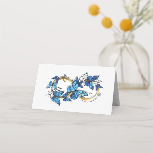 Symbol Infinity of Blue Morpho Butterflies Platzkarte (Vorderseite)