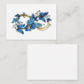 Symbol Infinity of Blue Morpho Butterflies Platzkarte (Vorne/Hinten)