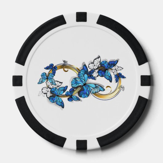 Symbol Infinity of Blue Morpho Butterflies Pokerchips (Vorderseite)