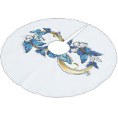 Symbol Infinity of Blue Morpho Butterflies Polyester Weihnachtsbaumdecke (Schrägansicht)