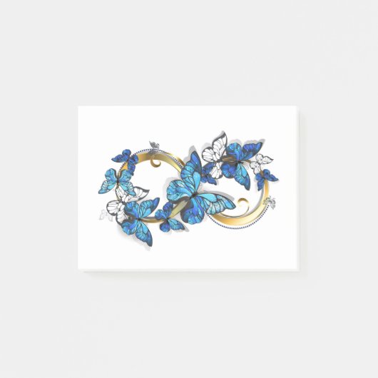 Symbol Infinity of Blue Morpho Butterflies Post-it Klebezettel (Vorderseite)