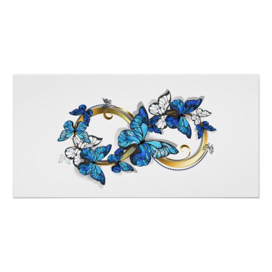 Symbol Infinity of Blue Morpho Butterflies Poster (Vorderseite)