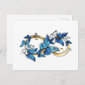 Symbol Infinity of Blue Morpho Butterflies Postkarte (Vorne/Hinten)