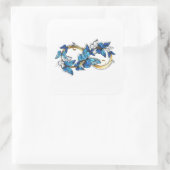 Symbol Infinity of Blue Morpho Butterflies Quadratischer Aufkleber (Tasche)