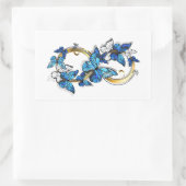 Symbol Infinity of Blue Morpho Butterflies Rechteckiger Aufkleber (Tasche)