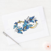 Symbol Infinity of Blue Morpho Butterflies Rechteckiger Aufkleber (Umschlag)