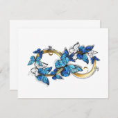 Symbol Infinity of Blue Morpho Butterflies RSVP Karte (Vorne/Hinten)