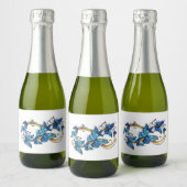 Symbol Infinity of Blue Morpho Butterflies Schaumweinetikett (Flaschen)