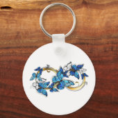 Symbol Infinity of Blue Morpho Butterflies Schlüsselanhänger (Vorderseite)