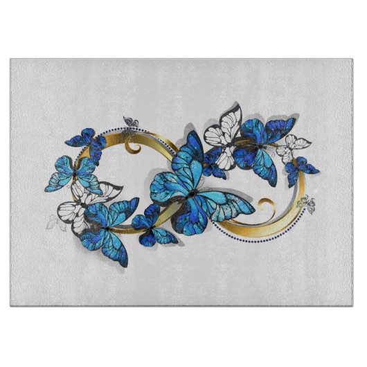 Symbol Infinity of Blue Morpho Butterflies Schneidebrett (Vorderseite)