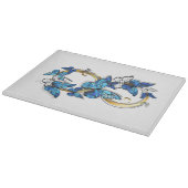 Symbol Infinity of Blue Morpho Butterflies Schneidebrett (Ecke)