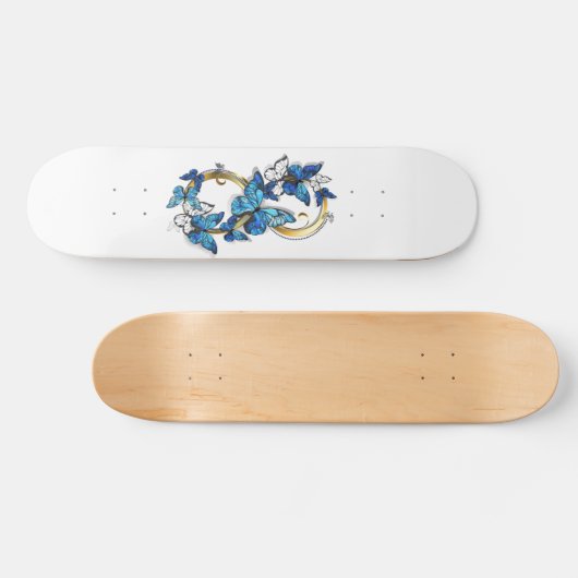 Symbol Infinity of Blue Morpho Butterflies Skateboard (Horizontal)