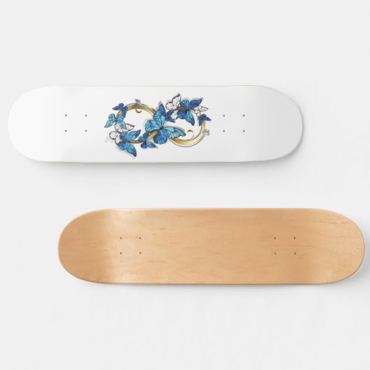 Symbol Infinity of Blue Morpho Butterflies Skateboard (Horizontal)