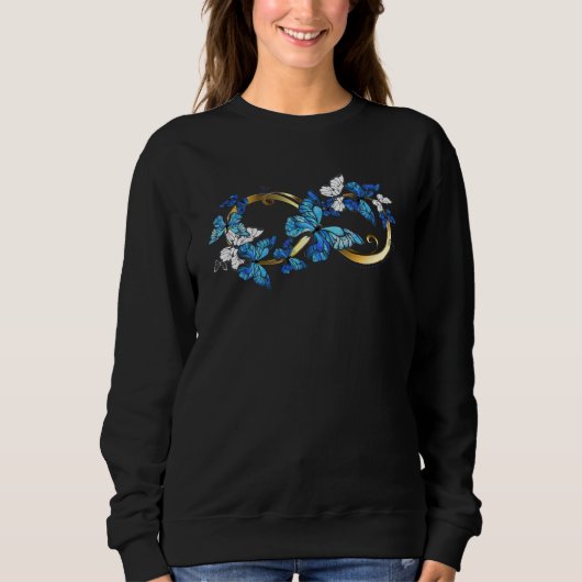 Symbol Infinity of Blue Morpho Butterflies Sweatshirt (Vorderseite)